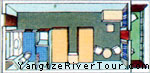 Cabin plan of the Veranda Twins, Yangtze cruise